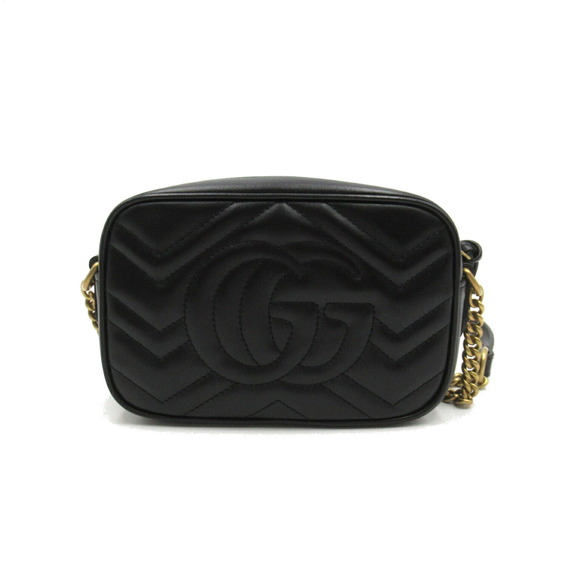 Gucci Bag Marmont Black Gg Shoulder - Picture 1 of 10